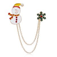 Christmas Jewelry Brooch , Zinc Alloy, gold color plated, Christmas Design & enamel 2.5*4cm,3.7*3.2cm 