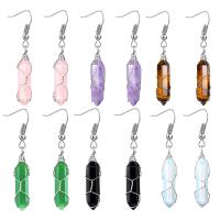 Gemstone Drop Earring, with Brass, Conical, silver color plated & for woman 