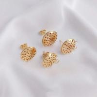 Brass Earring Stud Component, real gold plated, DIY  golden 