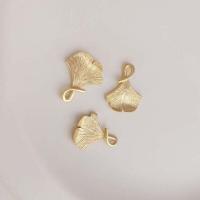 Brass Leaf Pendants, real gold plated, DIY, golden 