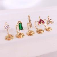 Brass Earring Clip Component, real gold plated, DIY 