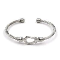 Titanium Steel Cuff Bangle, Horseshoes, Vacuum Ion Plating, fashion jewelry & adjustable & for woman 35mm, Inner Approx 55mm 