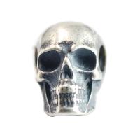Sterling Silver Beads, 925 Sterling Silver, Skull, anoint, original color 