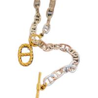 Ожерелье ручной латунные, Латунь, плакированный настоящим золотом, ювелирные изделия моды & Женский, оригинальный цвет, 365mm, продается PC