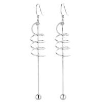 Sterling Silver Drop Earring, 925 Sterling Silver, plated, fashion jewelry & for woman 68mm 