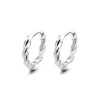 Sterling Silver Huggie Hoop Earring, 925 Sterling Silver, plated, fashion jewelry & for woman 14.4mm 