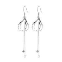 Sterling Silver Drop Earring, 925 Sterling Silver, plated, fashion jewelry & for woman 65mm 