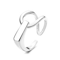 925 Sterling Silver Cuff Finger Ring, plated, Adjustable & for woman 20.8mm 