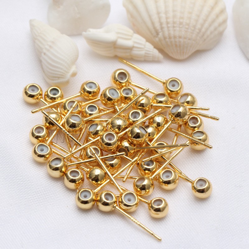 Brass Earring Stud Component, with Silicone, plated, DIY & different size for choice, more colors for choice, Sold By PC