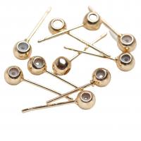 Brass Earring Stud Component, with Silicone, plated, DIY 