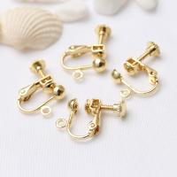 Brass Clip On Earring Finding, 14K gold plated, DIY 