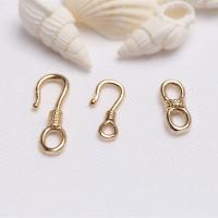 Brass Hook and Eye Clasp, 14K gold plated, DIY 