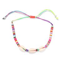 Polymer Clay Anklet, with Polyester Cord, Shell, Adjustable & for woman Approx 18-40 cm 