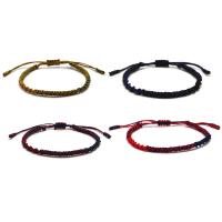 cordon de polyester bracelet, Réglable & bracelet tressé & pour femme, plus de couleurs à choisir Environ 17-28 cm, Vendu par PC