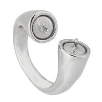 Нержавеющая сталь палец кольцо настройки, Нержавеющая сталь 316, ювелирные изделия моды & Женский, оригинальный цвет размер:7, продается PC