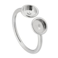 Нержавеющая сталь палец кольцо настройки, Нержавеющая сталь 316, ювелирные изделия моды & Мужская, оригинальный цвет 6mm,2mm, размер:7.5, продается PC