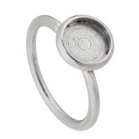 Нержавеющая сталь палец кольцо настройки, Нержавеющая сталь 316, ювелирные изделия моды & Мужская, оригинальный цвет 8mm,2mm, размер:7, продается PC
