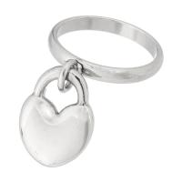 Stainless Steel Finger Ring, 304 Stainless Steel, With Pendant & fashion jewelry & for woman, original color 3mm, US Ring .5 