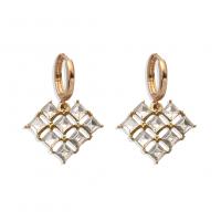 Huggie Hoop Drop Earring, Zinc Alloy, gold color plated, fashion jewelry & for woman & with rhinestone, golden 