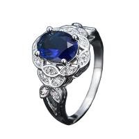 Cubic Zircon Brass Finger Ring, with Cubic Zirconia, platinum plated & for woman 