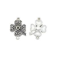 Zinc Alloy Connector Setting, Four Leaf Clover, antique silver color plated, DIY & 1/1 loop Approx 