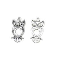 Zinc Alloy Pendant Rhinestone Setting, Owl, antique silver color plated, DIY Approx 