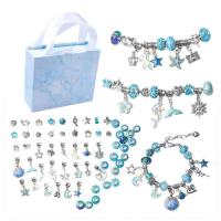 Set de perles Bracelet bricolage, alliage de zinc, chapeletcollier & pendentif, avec boîte de papier & cristal, Placage, DIY & émail, plus de couleurs à choisir Environ é, Vendu par fixé