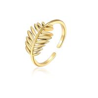Titanium Steel Finger Ring, 14K gold plated, fashion jewelry & for woman, golden, 21mm,10mm 