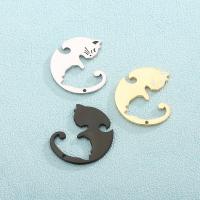 Stainless Steel Couple Pendant, 304 Stainless Steel, Cat, fashion jewelry & Unisex 