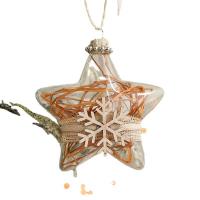 Glass Christmas Tree Decoration, with Sequins & Seedbead & Wood & Christmas jewelry 