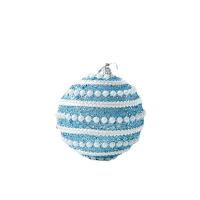 PE Foam Christmas Tree Decoration, with Sequins & Plastic Pearl, Round, Christmas jewelry 80mm 