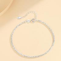 Sterling Silver Chain Bracelet, 925 Sterling Silver, platinum plated & for woman, original color 