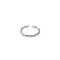 925 Sterling Silver Cuff Finger Ring, silver color plated, Adjustable & for woman, silver color 