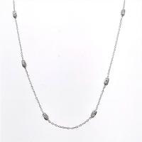 Collar de la joyería de plata esterlina, Plata de ley 925, chapado en color de plata, para mujer, plateado, 430mm, Vendido por UD