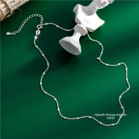 Серебряное ожерелье цепи, 925 пробы, плакирован серебром, ювелирные изделия моды & Женский, серебряный, 430mm, продается PC