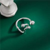 Sterling Silver Finger Ring, 925 Sterling Silver, polished, Adjustable & for woman, original color 