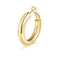 Stainless Steel Huggie Hoop Earring, 304 Stainless Steel, Donut, real gold plated & for woman 