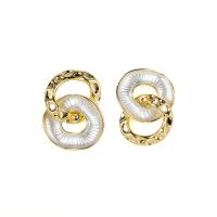 Asymmetric Earrings, Brass, plated, for woman & hollow 