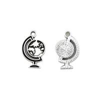 Zinc Alloy Jewelry Pendants, Globe, antique silver color plated, Unisex Approx 