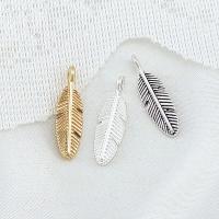 Zinc Alloy Feather Pendants, plated, Unisex Approx 