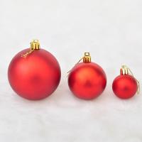 PVC Kunststoff Weihnachtsbaum-Dekoration, rund, plattiert, Weihnachtsschmuck & verschiedene Größen vorhanden & stumpfmatt, keine, 6PCs/Tasche, verkauft von Tasche