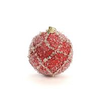PE Foam Christmas Tree Decoration, with Sequins, Round, Christmas jewelry 80mm 