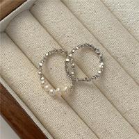 真珠の純銀製の指環, 925スターリングシルバー, 洗練されました。, 弾性 & 異なるスタイルを選択 & 女性用, オリジナルカラー, 売り手 パソコン