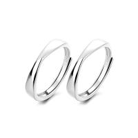 Couple Finger Rings, 925 Sterling Silver, polished, Adjustable, original color 