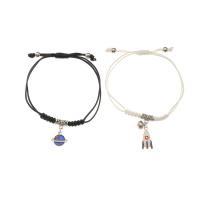 Enamel Zinc Alloy Bracelets, with Wax Cord, Rocket, platinum color plated, 2 pieces & for woman Approx 9.4 Inch 