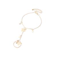 Zinc Alloy Bracelet Ring, with 2.48inch extender chain, Butterfly, gold color plated, fashion jewelry & for woman, US Ring  Approx 7.7 Inch 