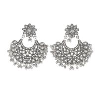 Zinc Alloy Rhinestone Drop Earring, Geometrical Pattern, plated, Bohemian style & for woman & with rhinestone 30-70mm 