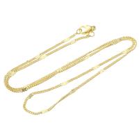 Brass Chain Necklace, gold color plated, Unisex & micro pave cubic zirconia Approx 17.5 Inch 