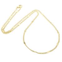Латунь цепи ожерелье, плакирован золотом, Мужская, длина:Приблизительно 17.5 дюймовый, продается PC