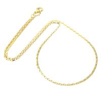 Brass Chain Necklace, gold color plated, Unisex Approx 17.5 Inch 